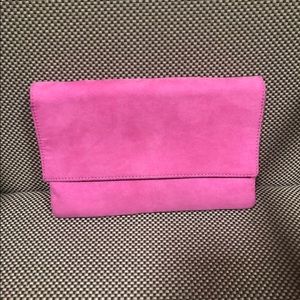 Steve Madden Hot Pink Clutch. Suede.